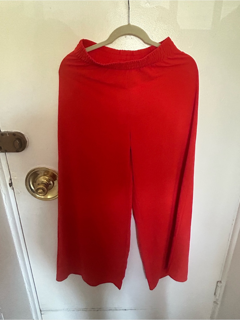 Zara Bright orange Wide-Leg Pull-On Pants